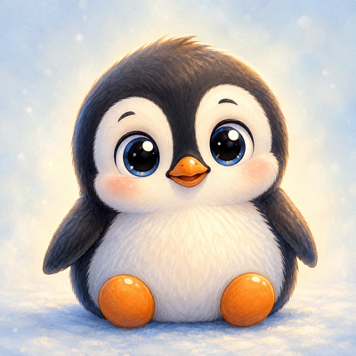 Popi, the curious explorer penguin from Popi the Penguin